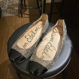 Sam Edelman Black and Gold Flats